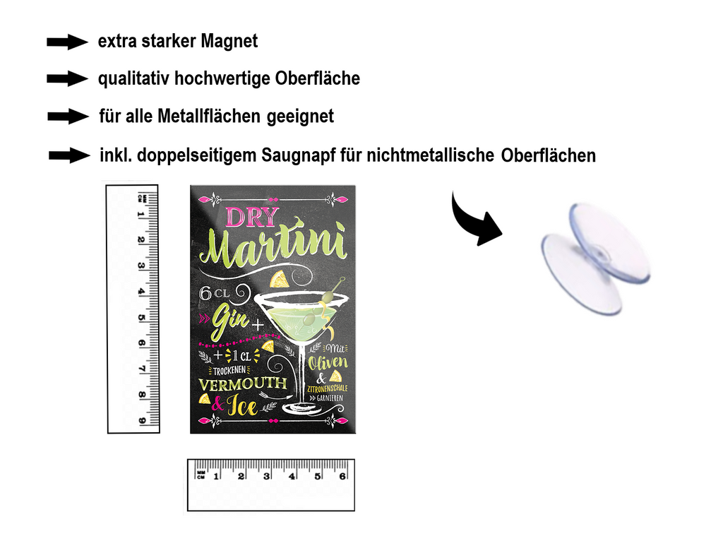 Magnet ''Dry Martini'' 9x6x0,3cm