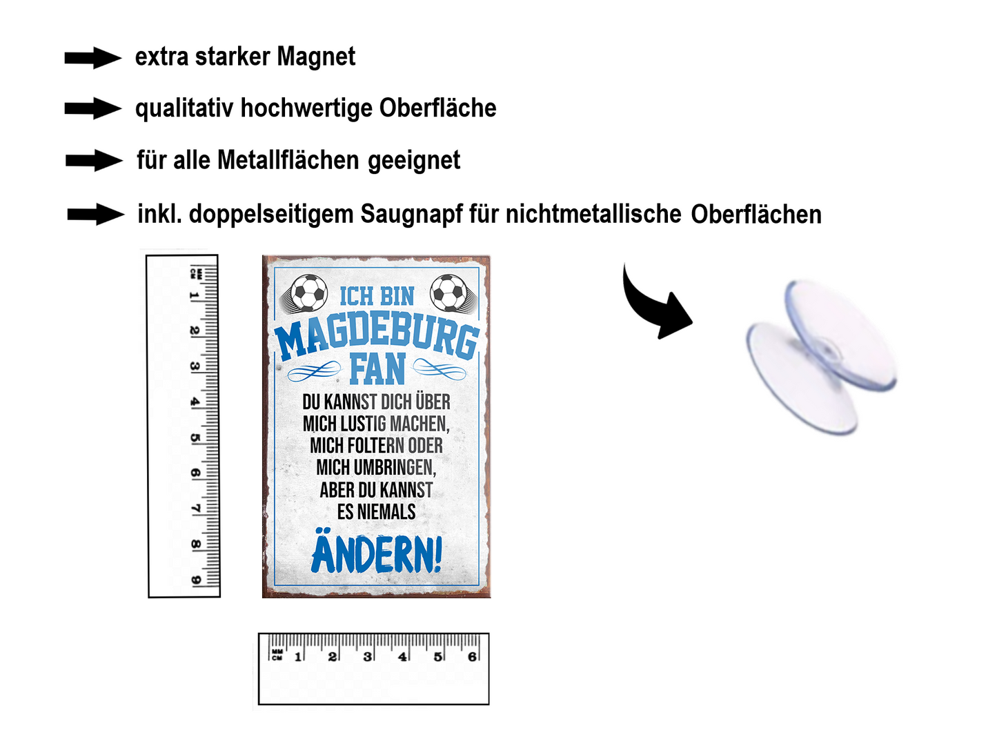 Magnet ''Magdeburg Fan'' 9x6x0,3cm