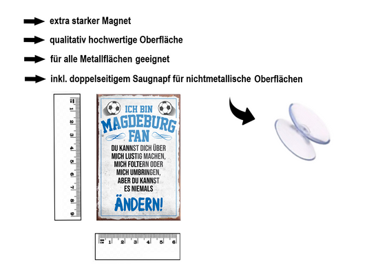 Magnet "Magdeburg Fan" 9x6x0.3cm