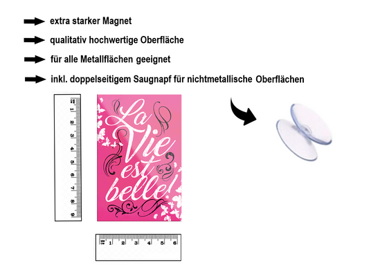 Magnet ''La Vie est belle'' 9x6x0,3cm