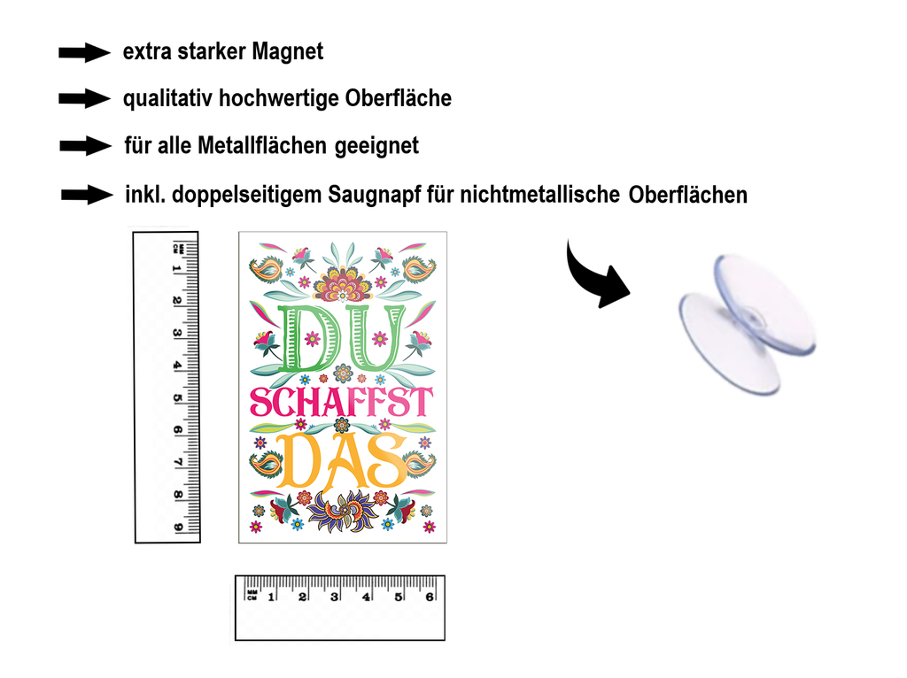 Magnet ''Du schaffst das'' 9x6x0,3cm