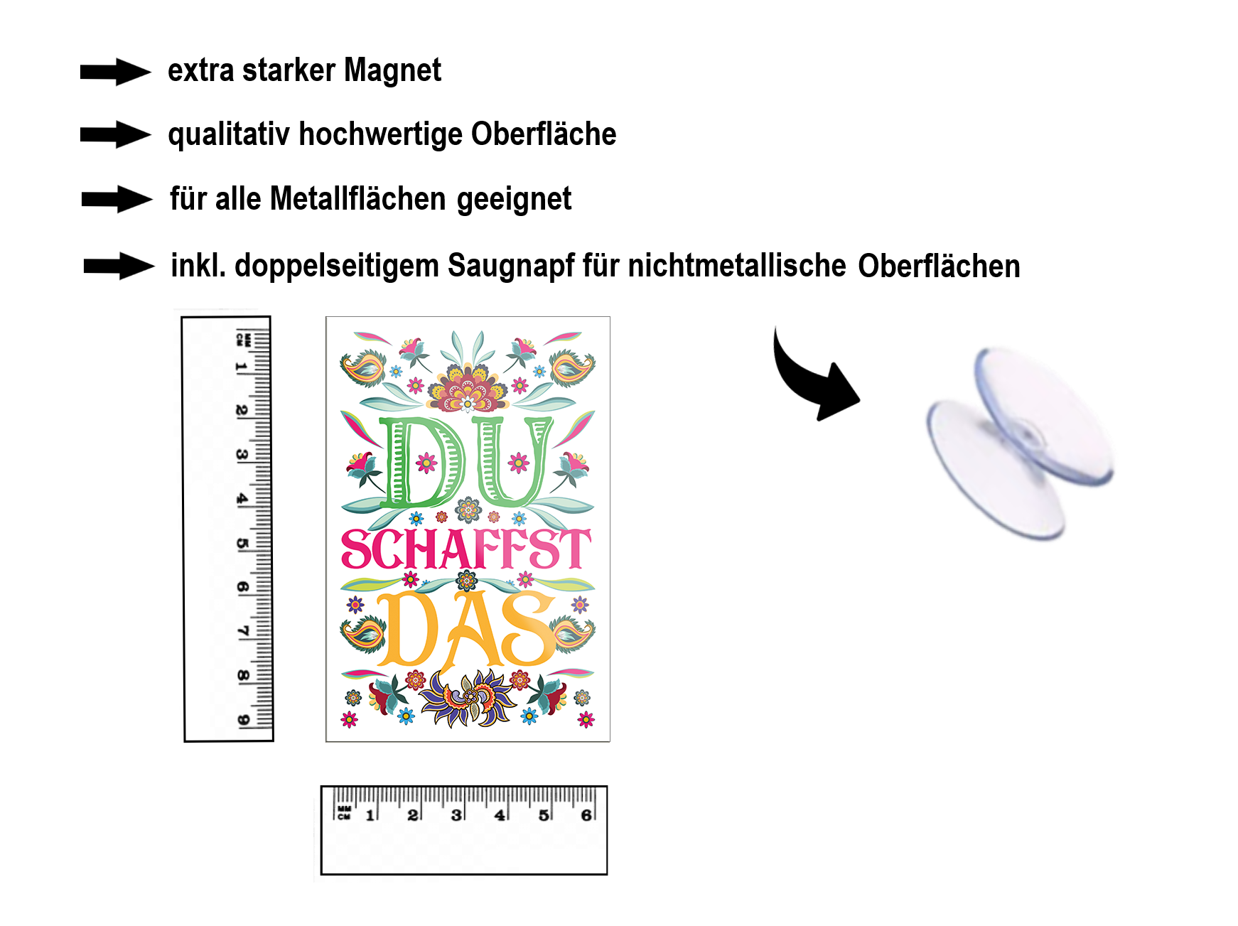 Magnet ''Du schaffst das'' 9x6x0,3cm