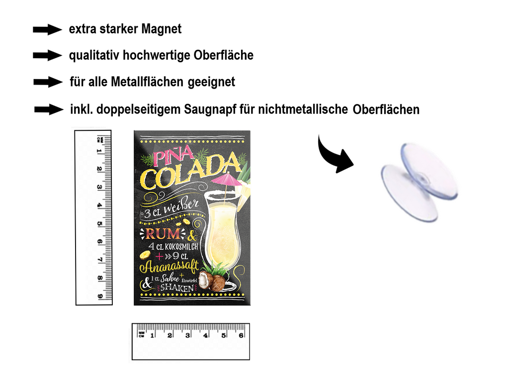 Magnet ''Pina Colada'' 9x6x0.3cm