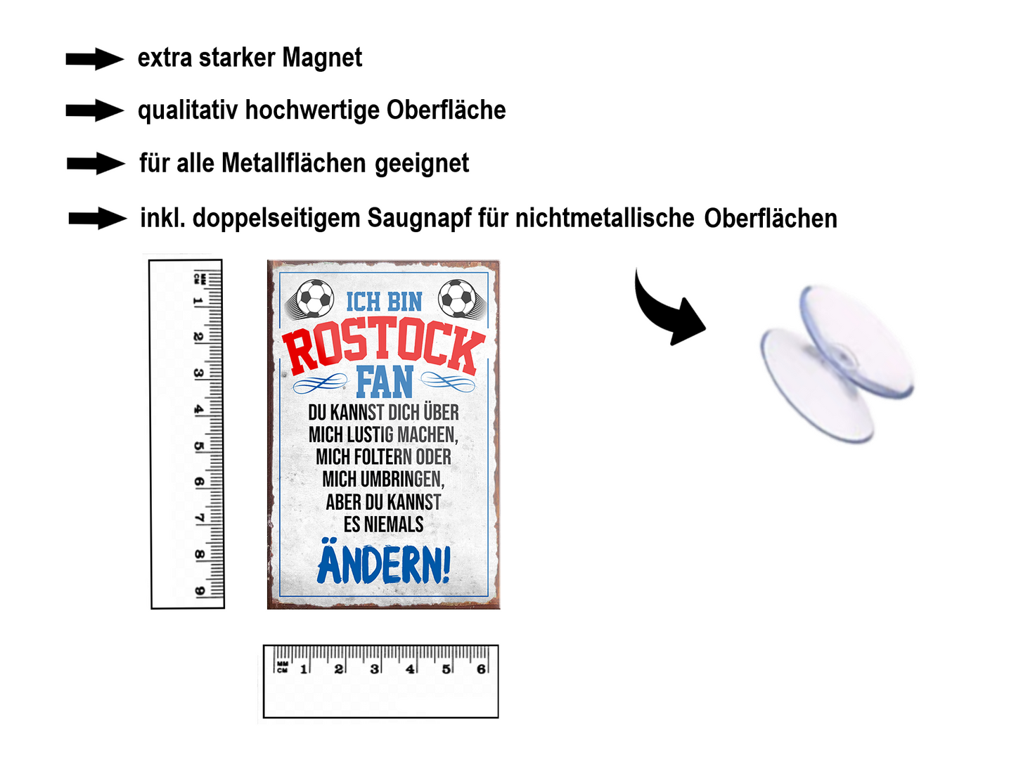 Magnet ''Rostock Fan'' 9x6x0,3cm