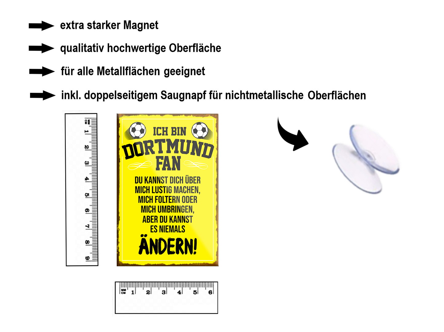 Magnet "Dortmund Fan" 9x6x0.3cm