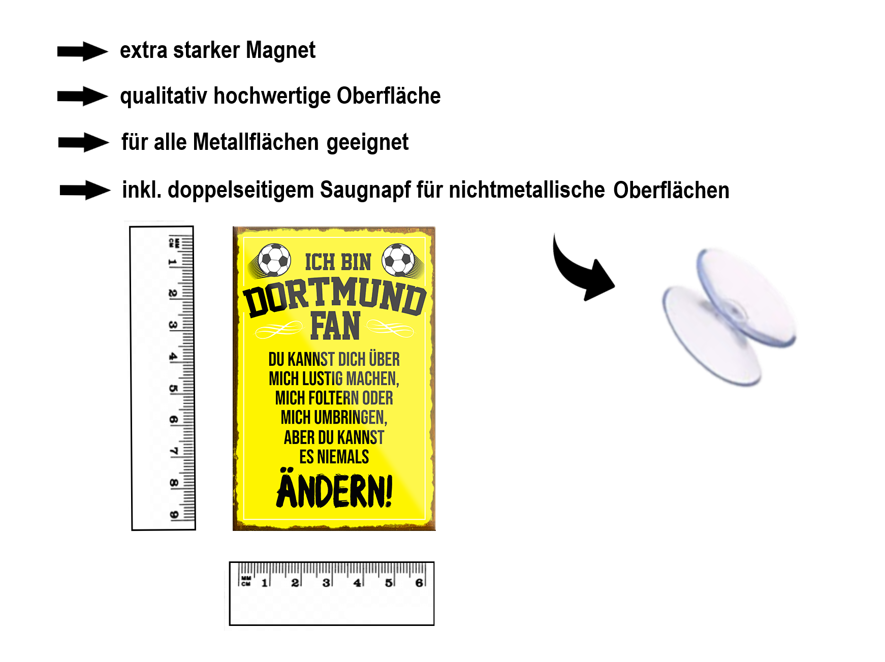 Magnet ''Dortmund Fan'' 9x6x0,3cm