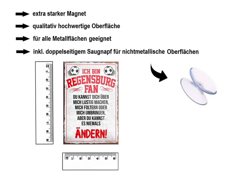 Magnet ''Regensburg Fan'' 9x6x0.3cm