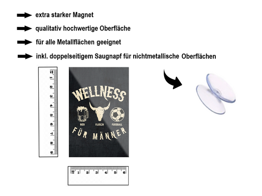 Magnet ''Wellness für Männer'' 9x6x0,3cm