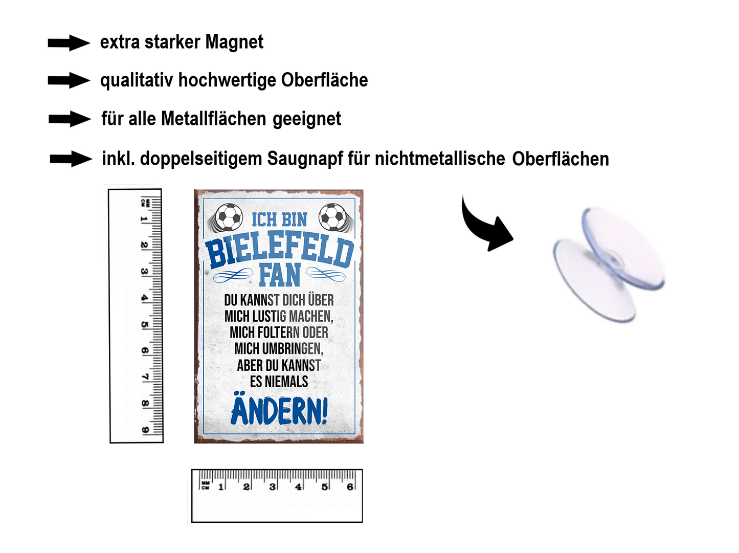 Magnet ''Bielefeld Fan'' 9x6x0,3cm