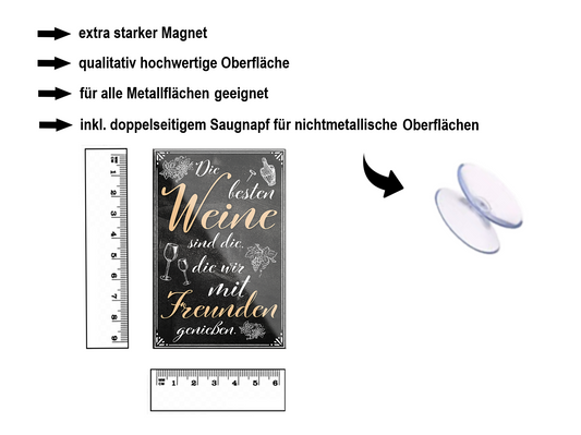 Magnet ''Die besten Weine'' 9x6x0,3cm