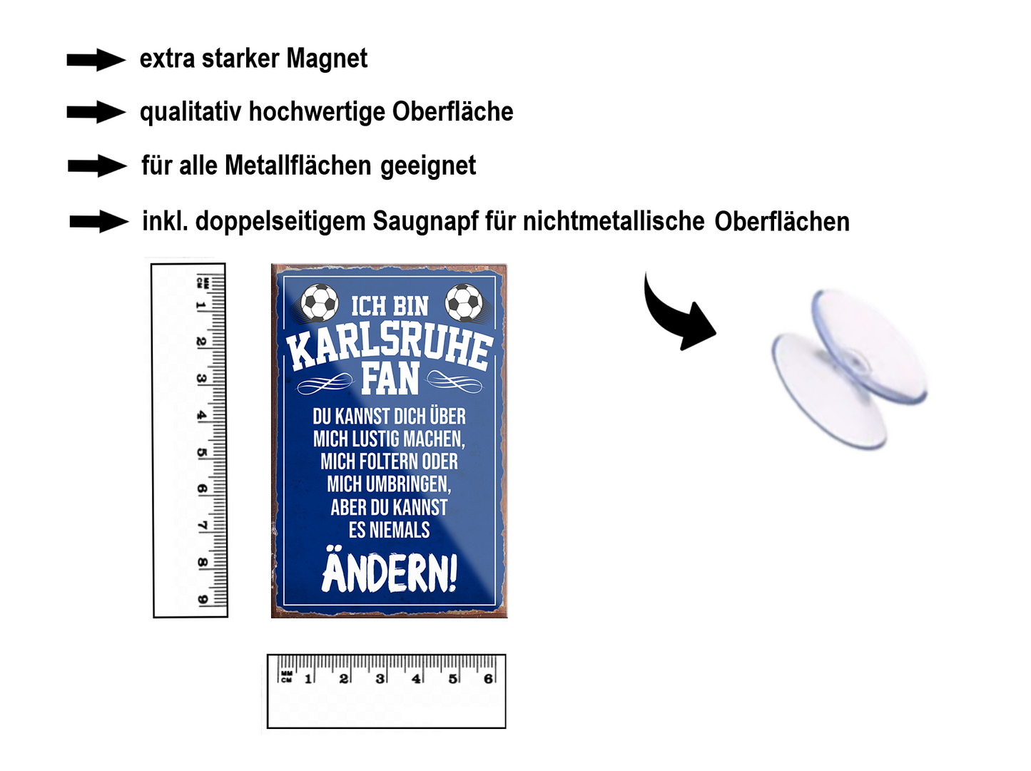 Magnet ''Karlsruhe Fan'' 9x6x0,3cm