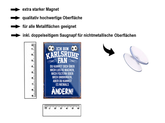 Magnet "Karlsruhe Fan" 9x6x0.3cm