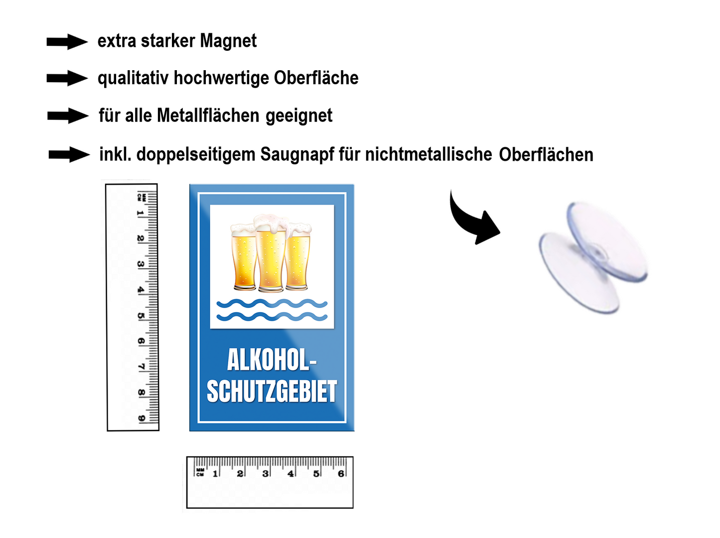 Magnet ''Alcohol Protection Area'' 9x6x0.3cm