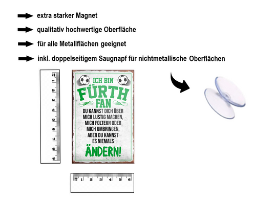 Magnet ''Fürth Fan'' 9x6x0,3cm