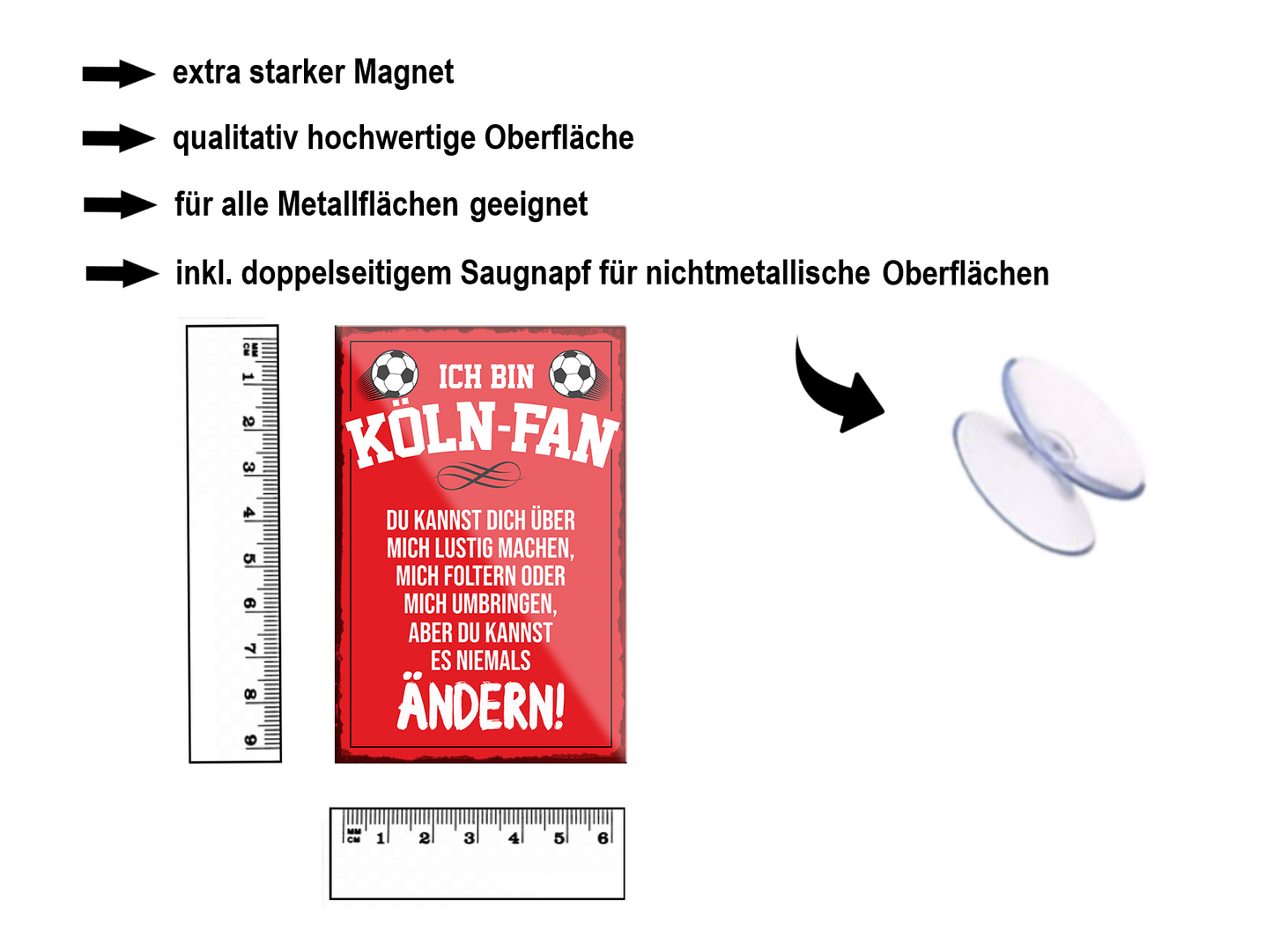 Magnet ''Köln Fan'' 9x6x0,3cm