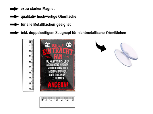 Magnet ''Eintracht Fan (weißer text)'' 9x6x0,3cm