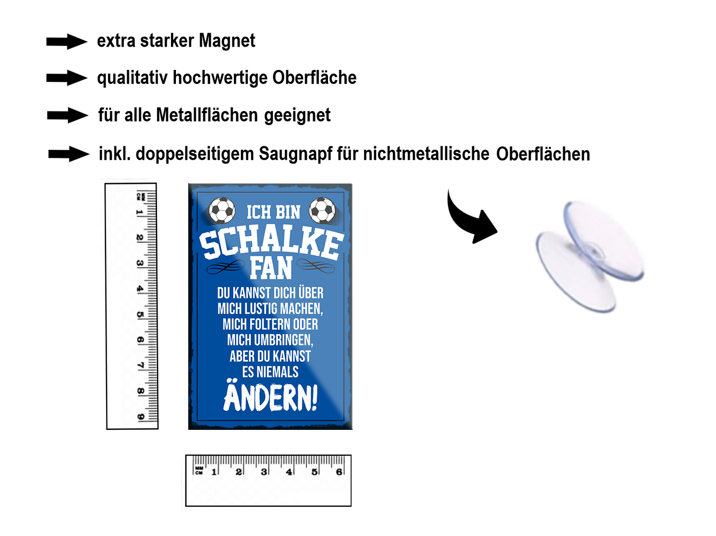 Magnet ''Schalke Fan'' 9x6x0,3cm