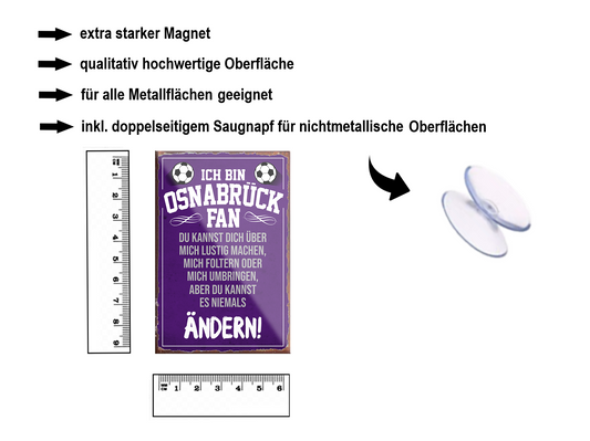 Magnet ''Osnabrück Fan'' 9x6x0,3cm