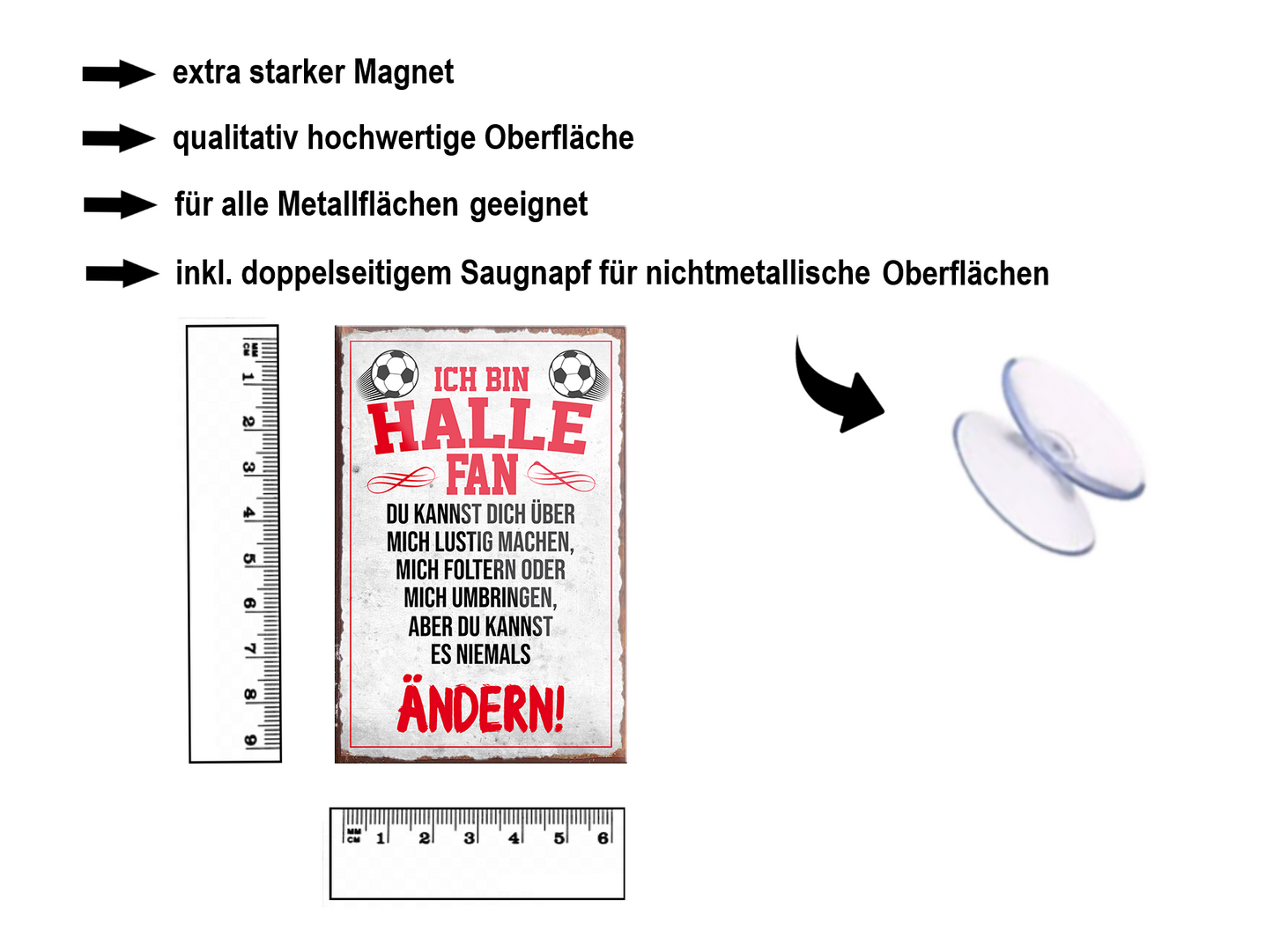 Magnet ''Halle Fan'' 9x6x0,3cm