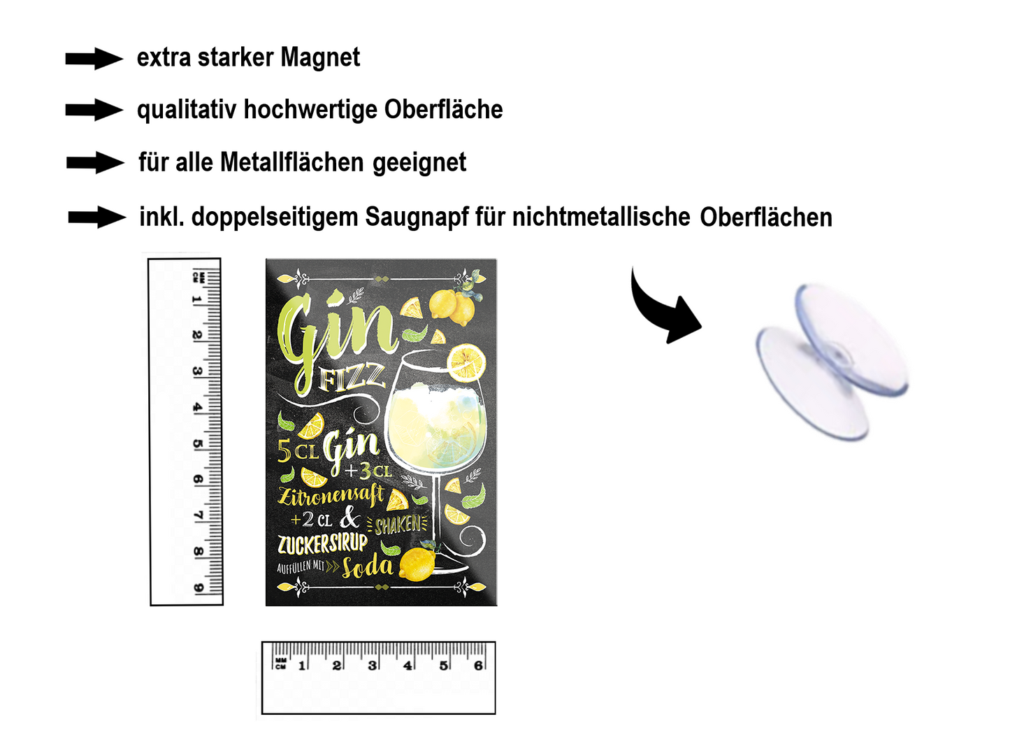 Magnet ''Gin Fizz'' 9x6x0,3cm