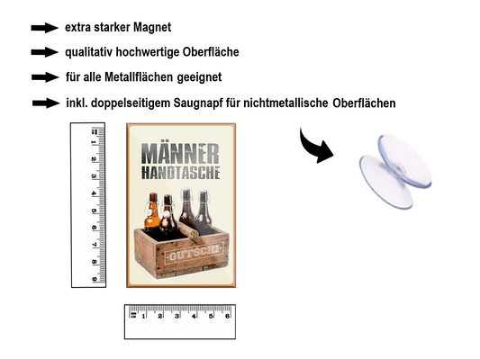 Magnet ''Männer Handtasche'' 9x6x0,3cm