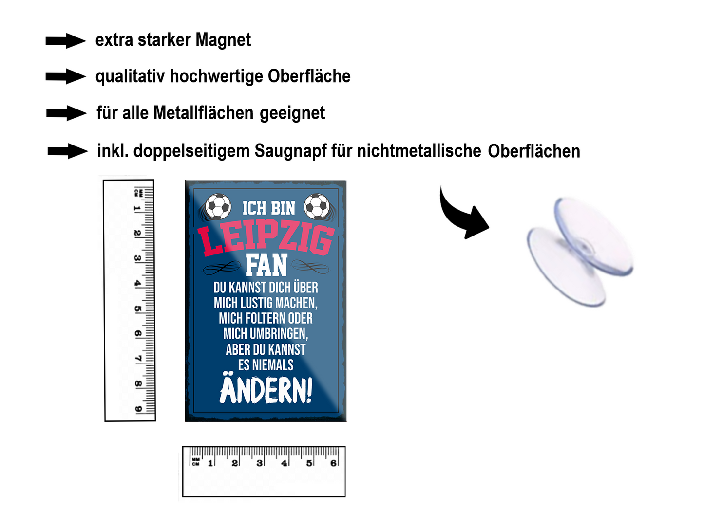 Magnet "Leipzig Fan" 9x6x0.3cm