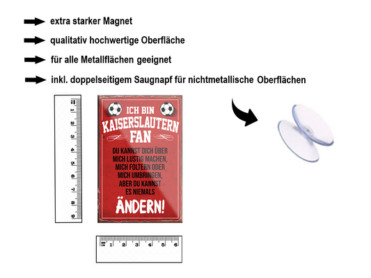 Magnet ''Kaiserslautern Fan'' 9x6x0,3cm