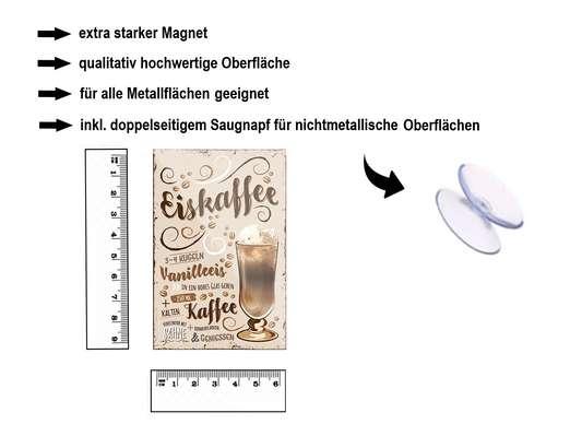 Magnet ''Eiskaffee'' 9x6x0,3cm