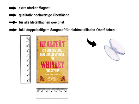 Magnet ''Reality is a state of lack of whiskey'' 9x6x0.3cm