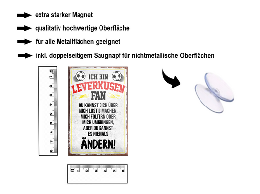 Magnet ''Leverkusen Fan'' 9x6x0,3cm