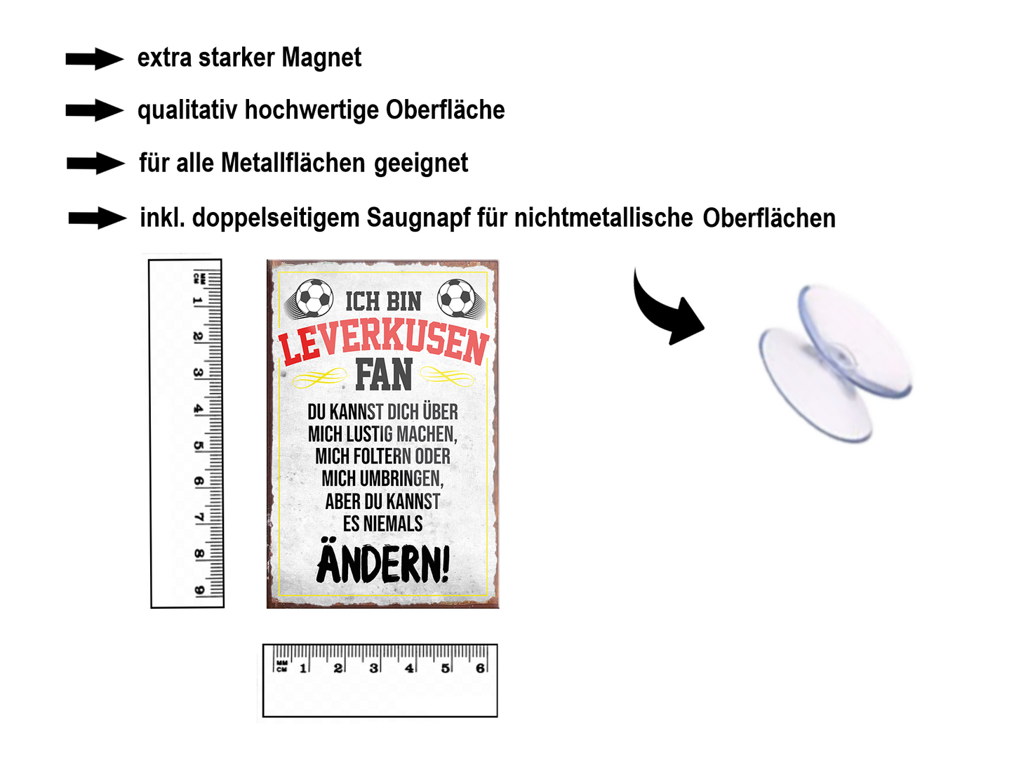 Magnet "Leverkusen Fan" 9x6x0.3cm