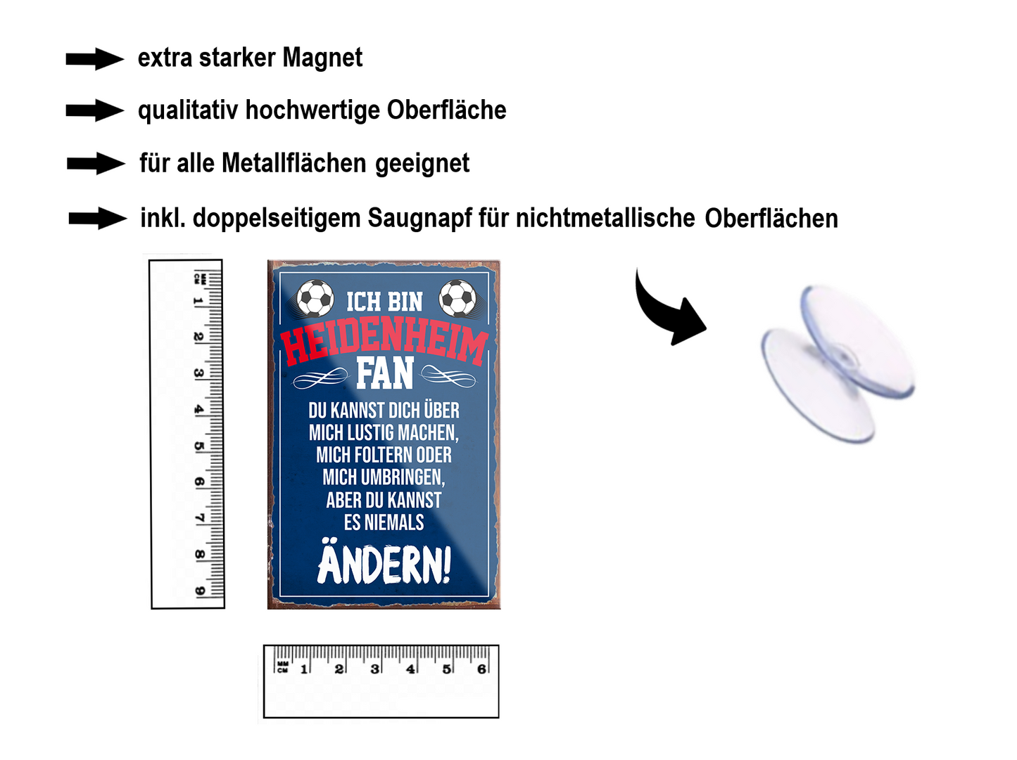 Magnet ''Heidenheim Fan'' 9x6x0,3cm