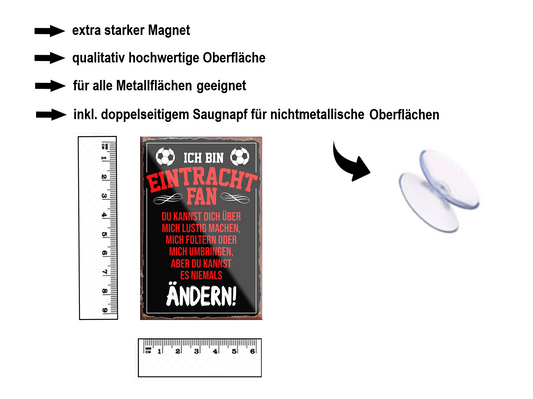 Magnet ''Eintracht Fan (red text)'' 9x6x0.3cm