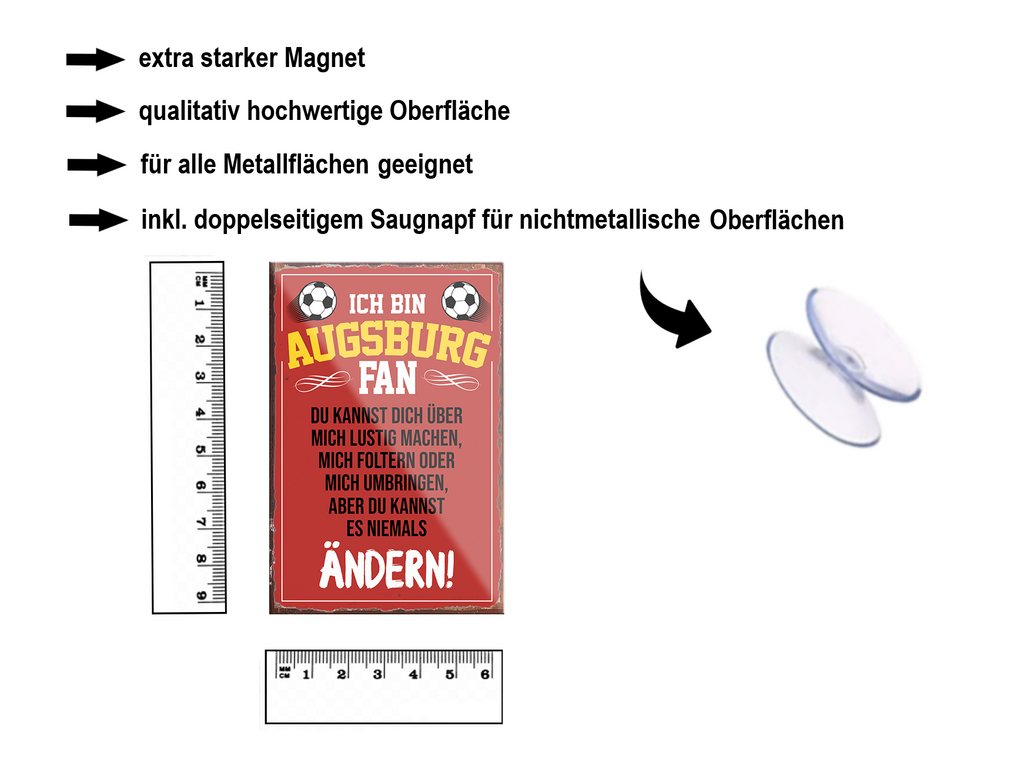 Magnet''Augsburg Fan'' 9x6x0,3cm