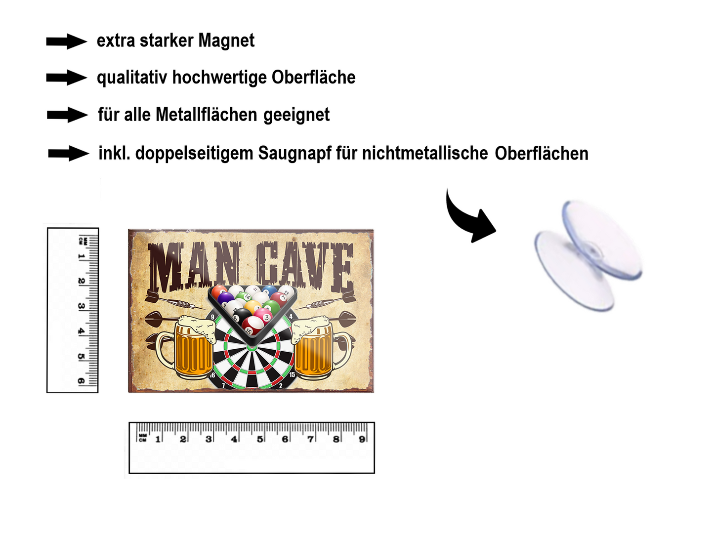Magnet ''Man Cave'' 9x6x0,3cm