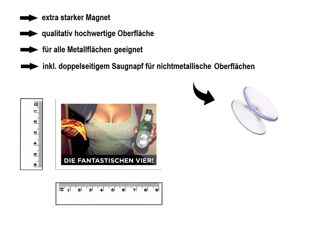 Magnet ''Die Fantastischen Vier'' 9x6x0,3cm