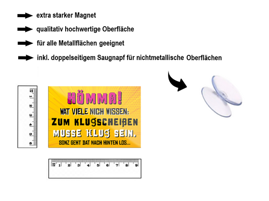 Magnet ''Hämma wat viele nicht wissen Klugscheissen'' 9x6x0,3cm