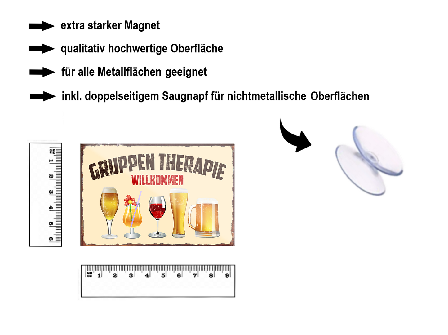 Magnet ''Gruppentherapie'' 9x6x0,3cm