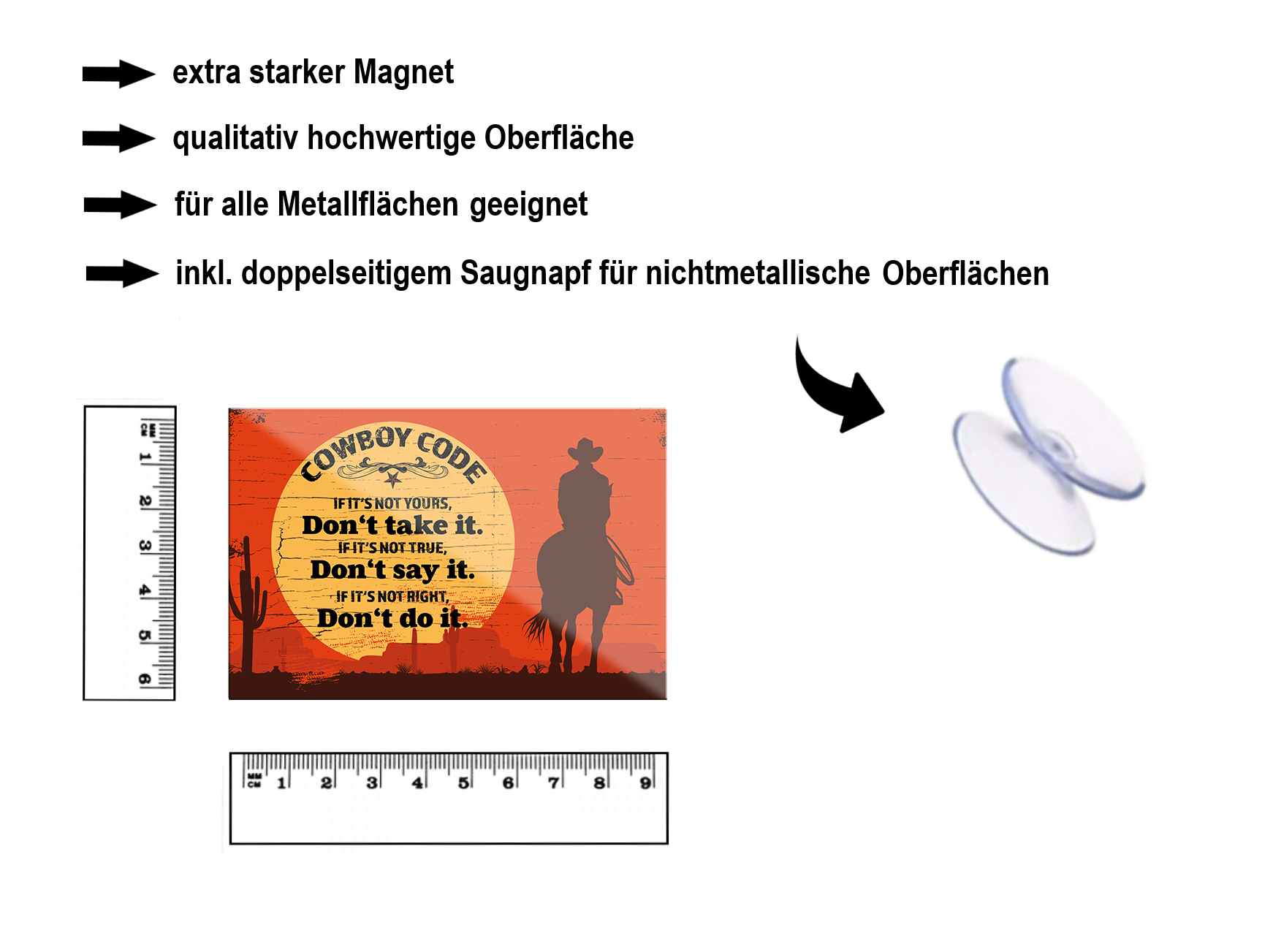 Magnet ''Cowboy Code'' 9x6x0,3cm