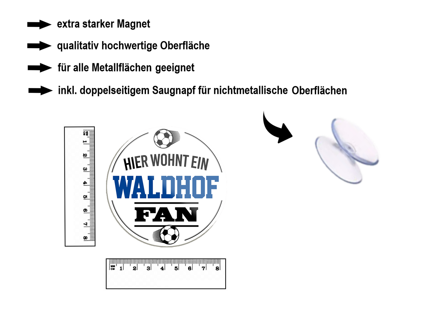 Magnet ''Waldhof Fan'' 8x8x0,3cm