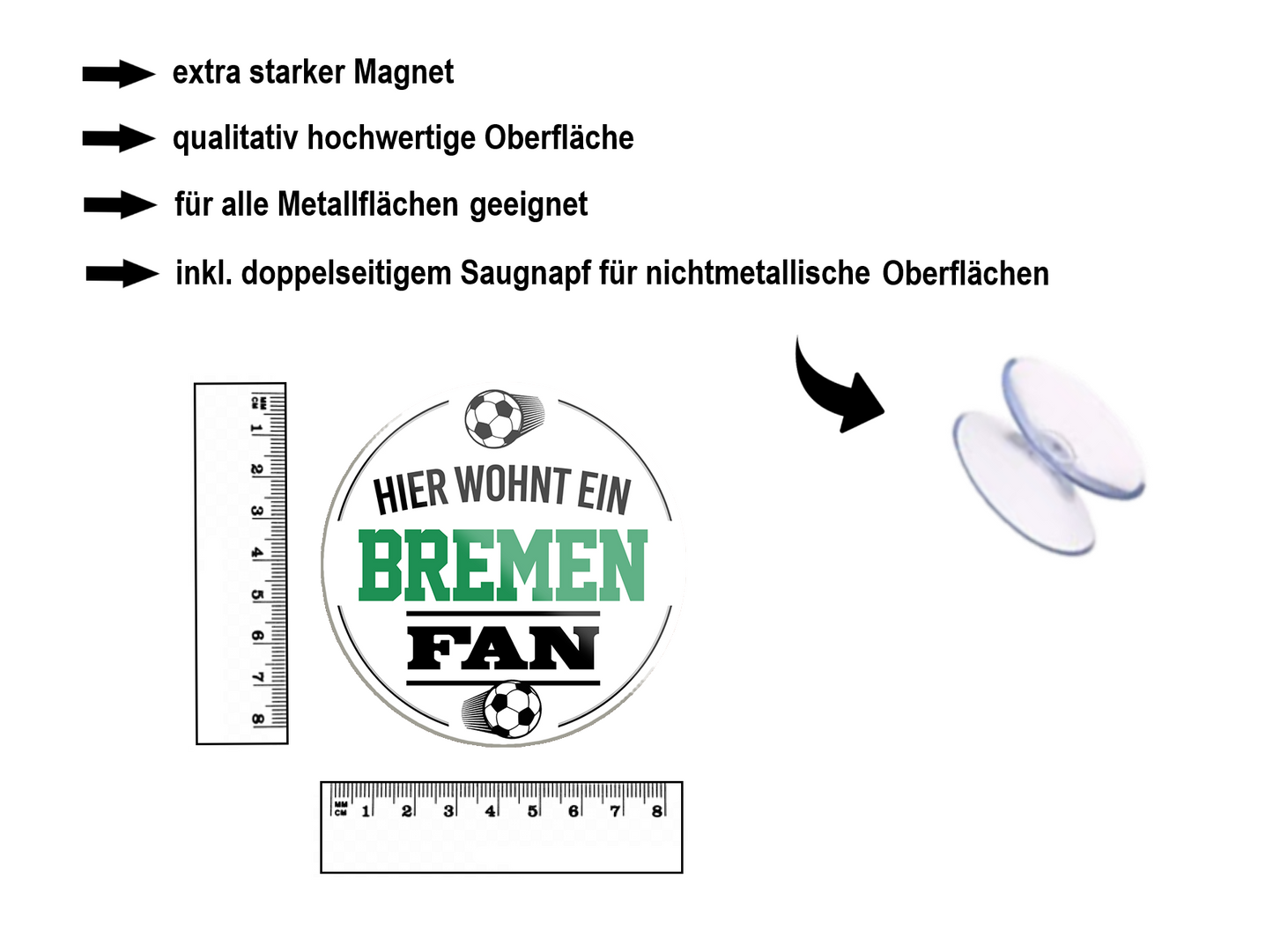 Magnet ''Bremen Fan'' 8x8x0,3cm