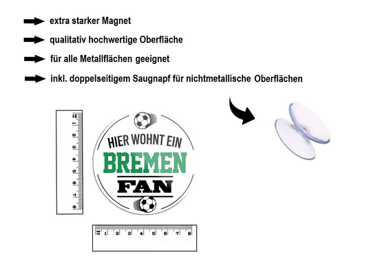 Magnet "Bremen Fan" 8x8x0.3cm