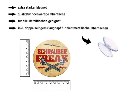 Magnet ''Schrauberfreak'' 8x8x0,3cm