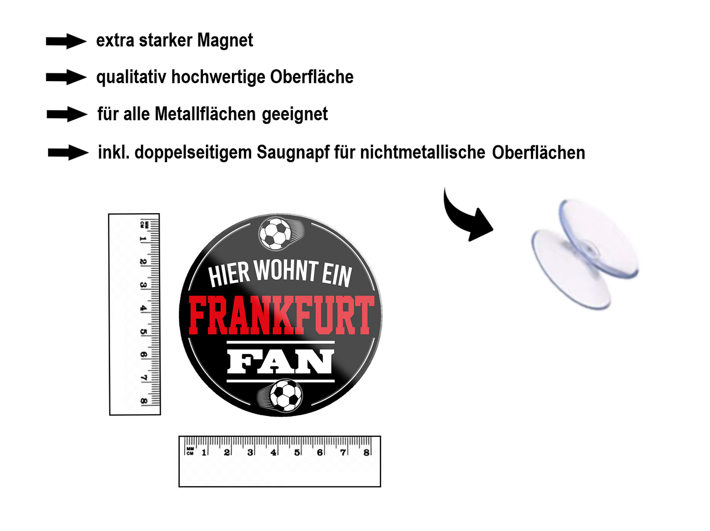 Magnet ''Frankfurt Fan'' 8x8x0,3cm