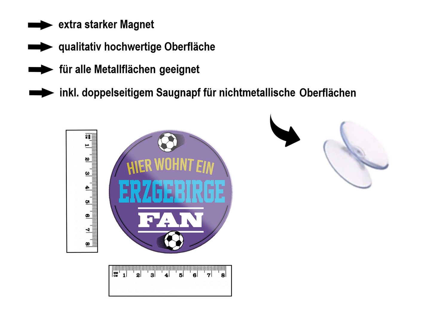 Magnet ''Erzgebirge Fan'' 8x8x0,3cm