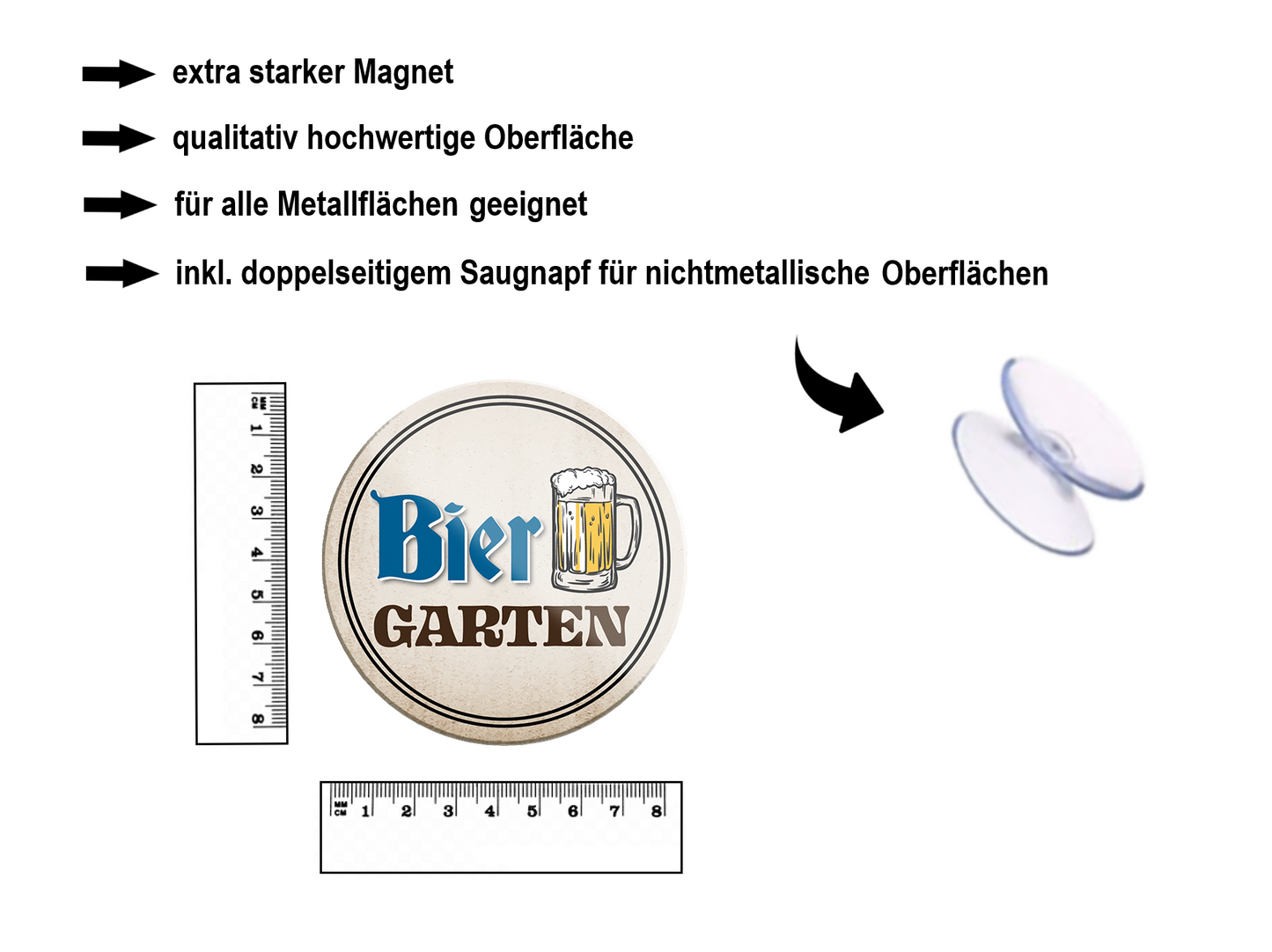 Magnet ''Bier Garten'' 8x8x0,3cm