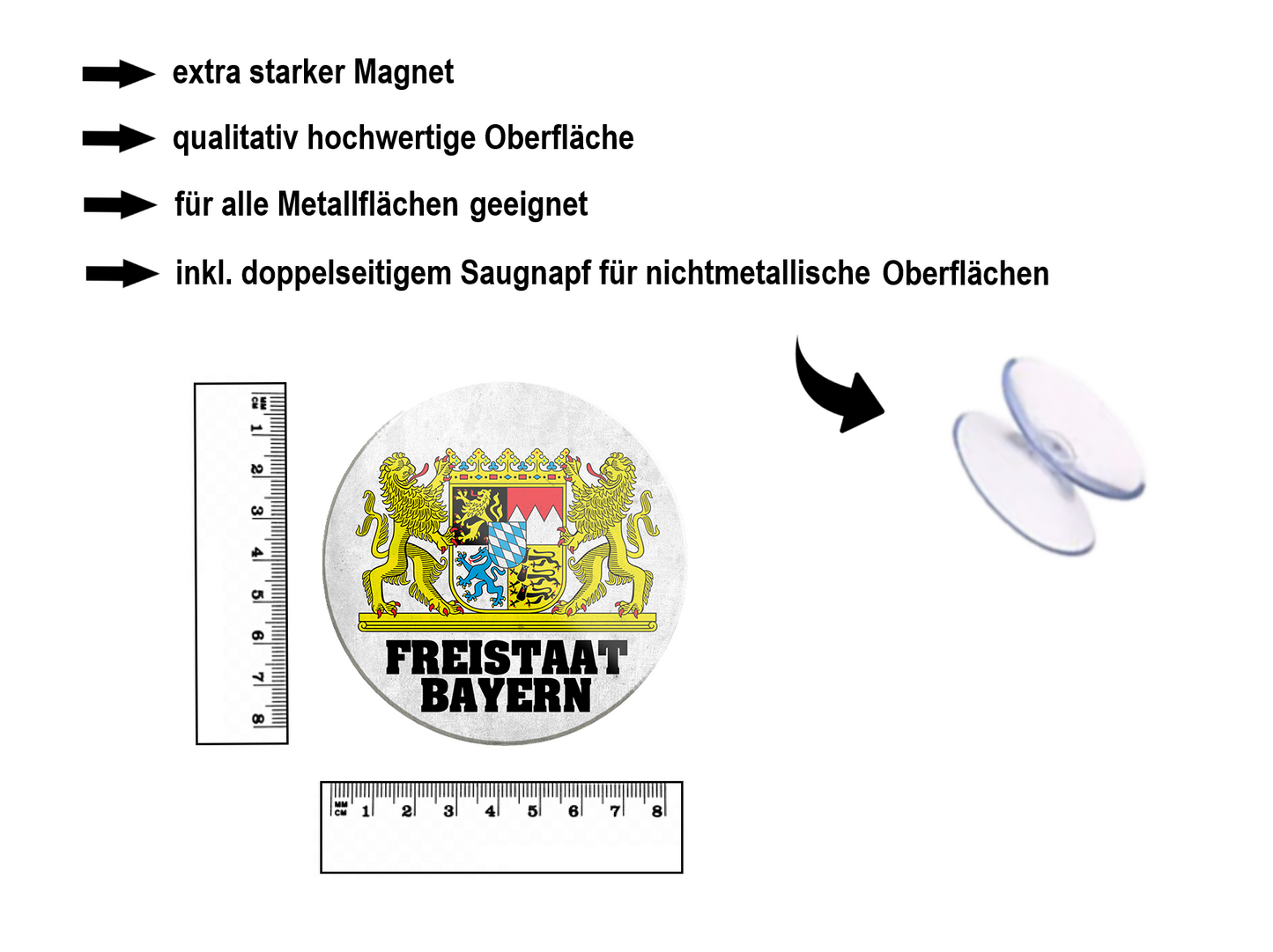 Magnet ''Freistaat Bayern'' 8x8x0,3cm