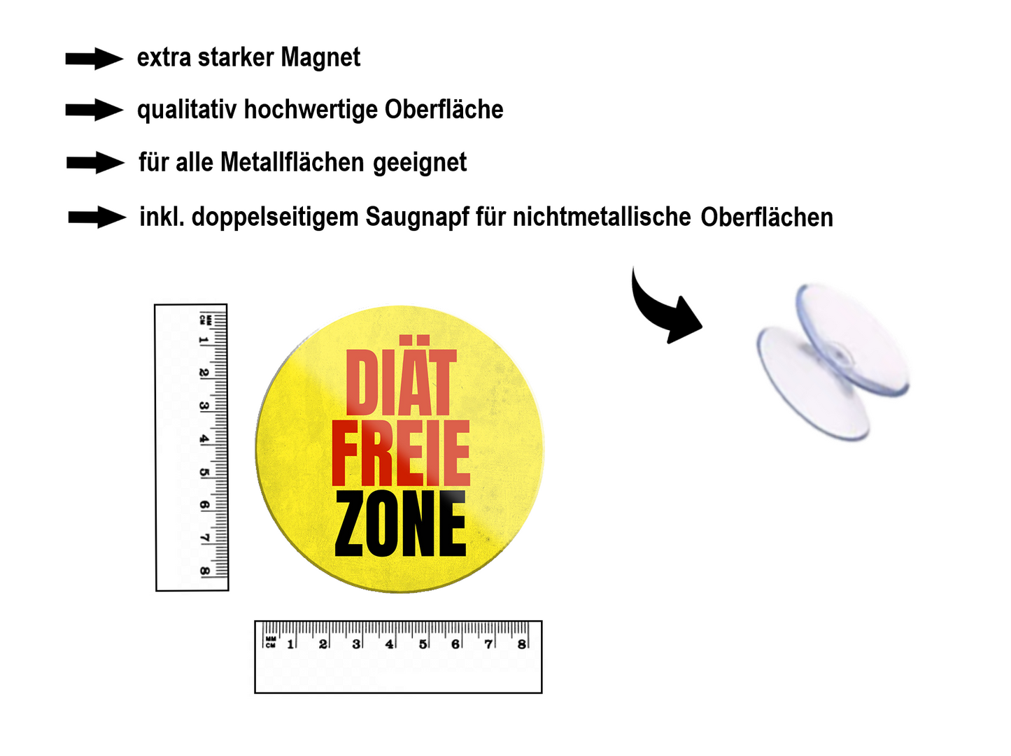 Magnet ''Diätfreie Zone'' 8x8x0,3cm