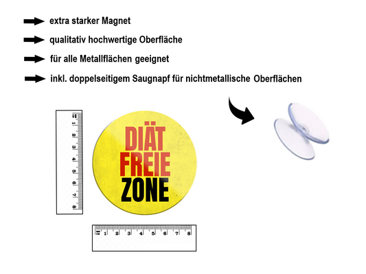 Magnet ''Diet Free Zone'' 8x8x0.3cm