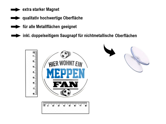 Magnet "Meppen Fan" 8x8x0.3cm